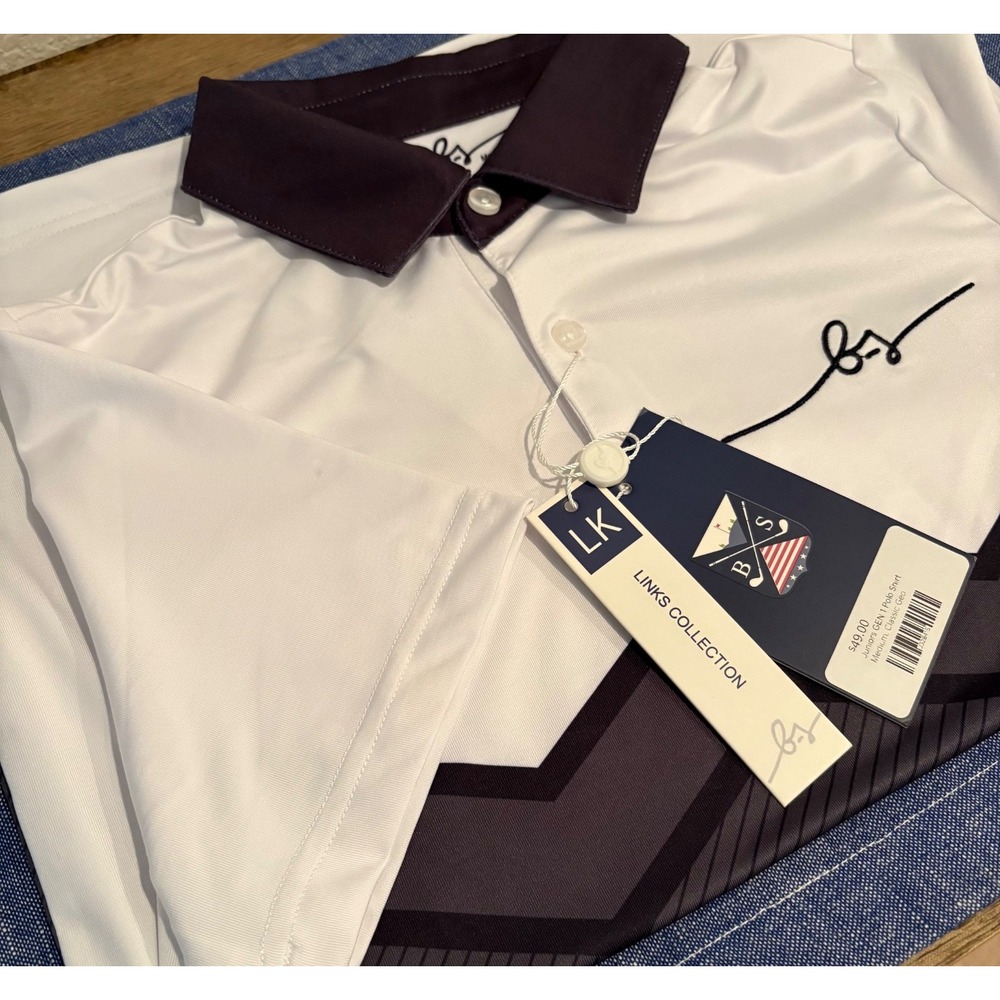 NWT!! Boston Scott Golf Juniors Polo Shirt GEN 1 Medium Classic‎ Geo